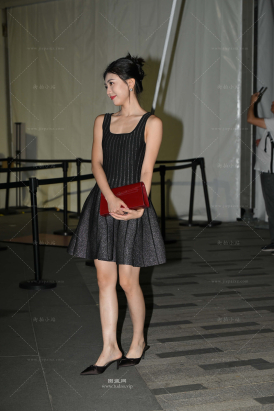 气质的黑色连衣裙女神