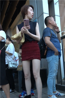 4K 性感美腿街拍高跟短裙美女