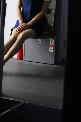 编码0067蓝色职业装肉丝美脚空姐